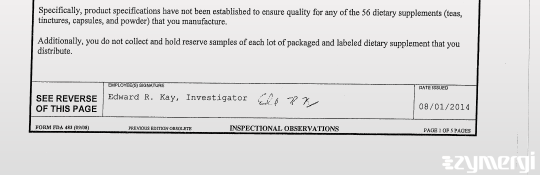 Edward R. Kay FDA Investigator 