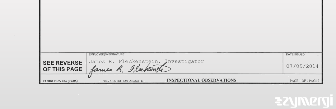 James R. Fleckenstein FDA Investigator