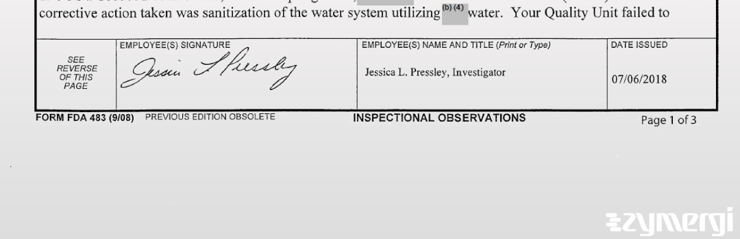 Jessica L. Pressley FDA Investigator 