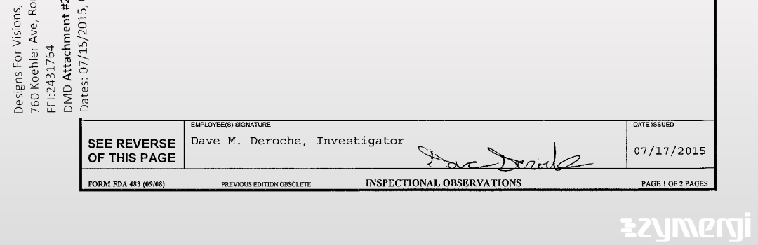 Dave M. Deroche FDA Investigator 