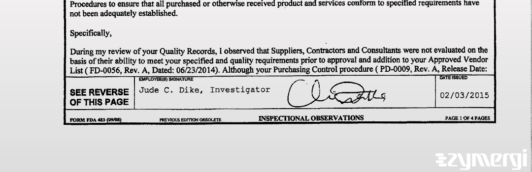 Jude C. Dike FDA Investigator