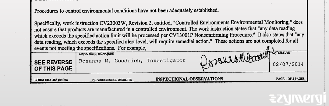 Rosanna M. Goodrich FDA Investigator 