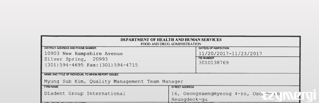 FDANews 483 Diadent Group International Nov 23 2017 top