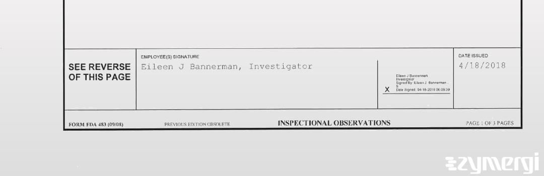 Eileen J. Bannerman FDA Investigator