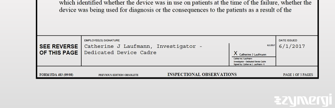 Catherine J. Laufmann FDA Investigator 