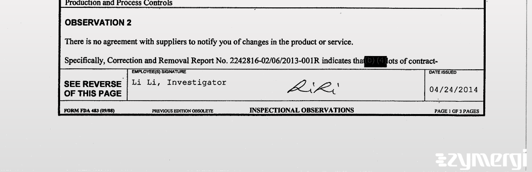 Li Li FDA Investigator 