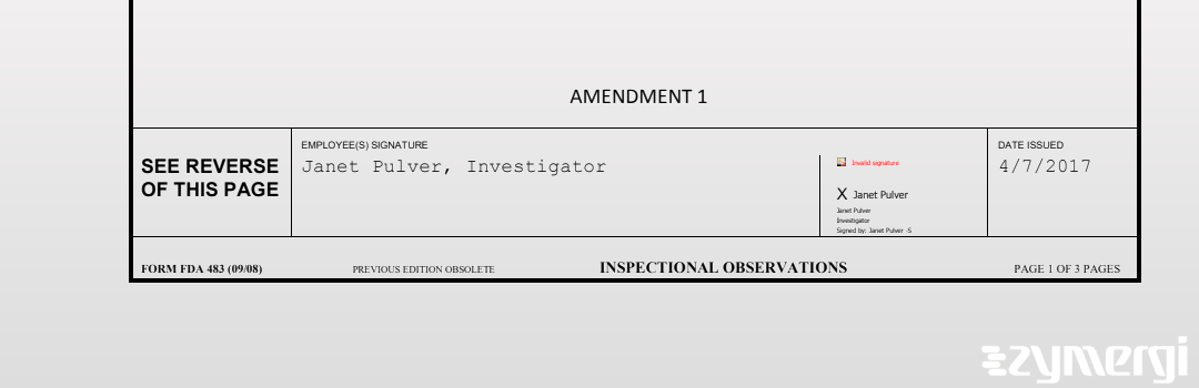 Janet Pulver FDA Investigator 