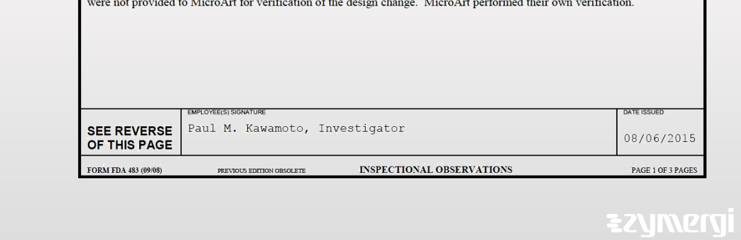 Paul M. Kawamoto FDA Investigator