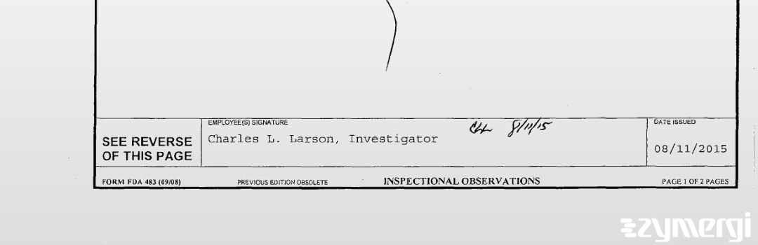Charles L. Larson FDA Investigator 
