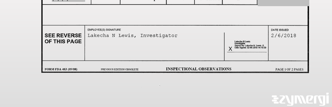 Lakecha N. Lewis FDA Investigator