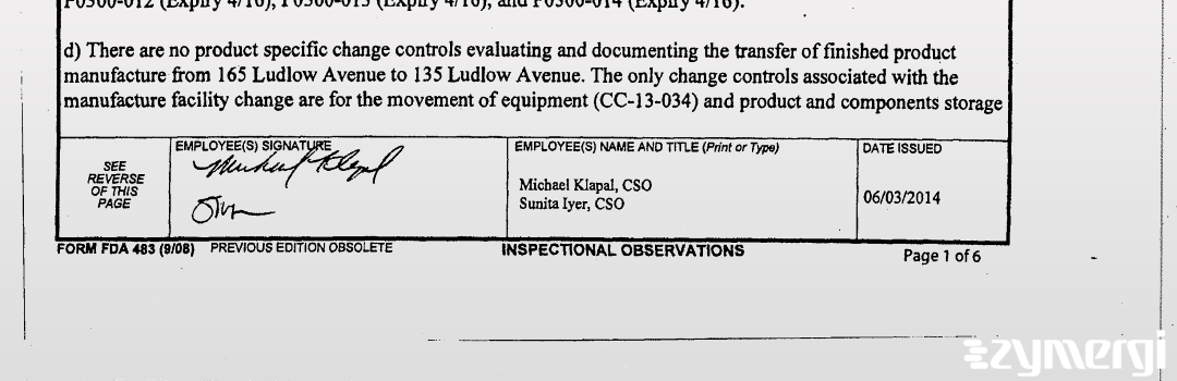 Michael R. Klapal FDA Investigator 