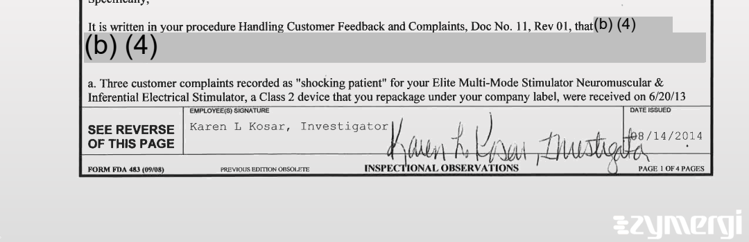 Karen L. Kosar FDA Investigator 