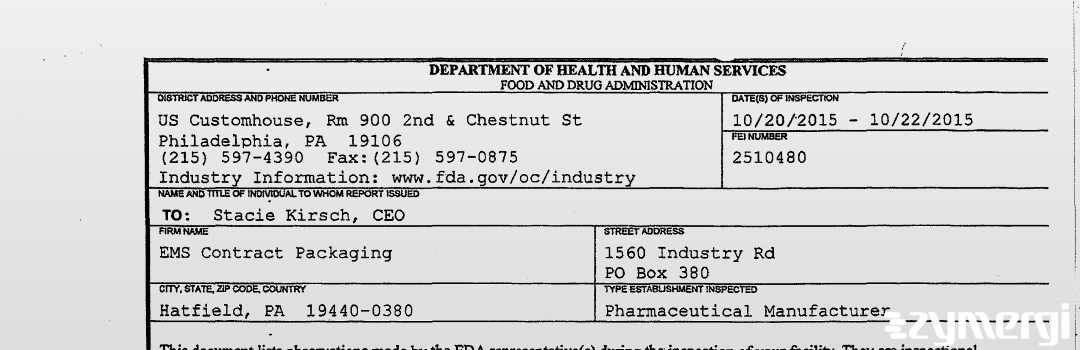 FDANews 483 EMS Contract Packaging Oct 22 2015 top