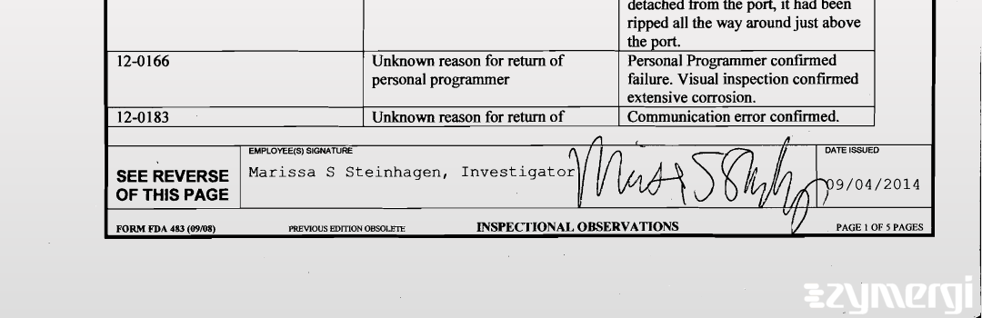 Marissa S. Steinhagen FDA Investigator