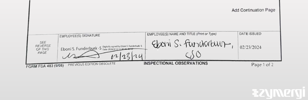 Eboni S. Funderburk FDA Investigator 