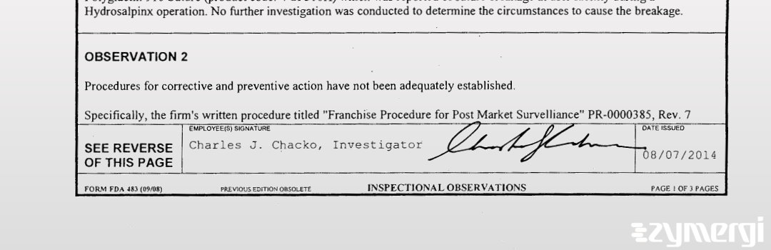 Charles Chacko FDA Investigator 