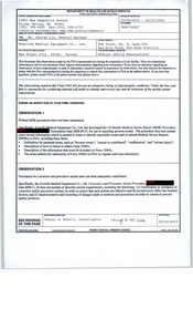 FDAzilla FDA 483 Everlife Medical Equipment, New Taipei City | 2015