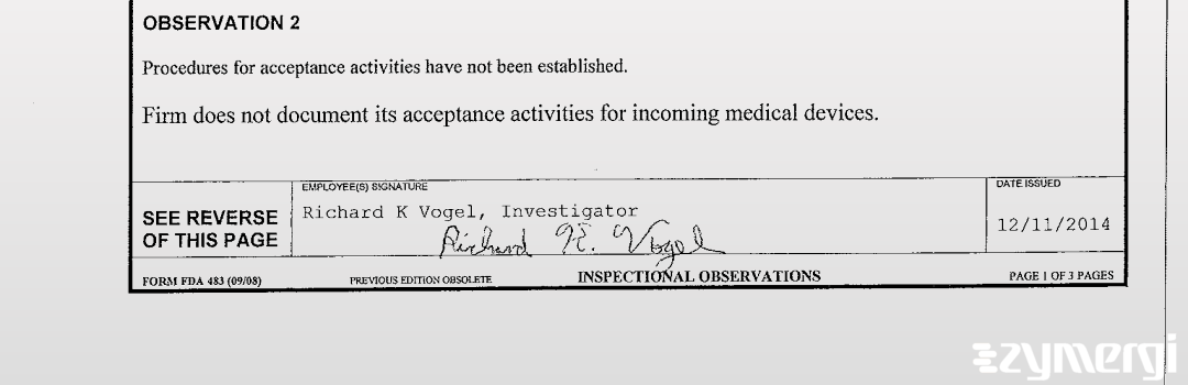 Richard K. Vogel FDA Investigator 