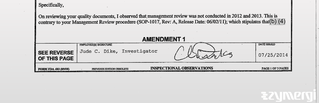 Jude C. Dike FDA Investigator 