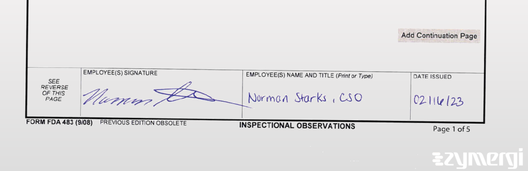 Norman K. Starks FDA Investigator 