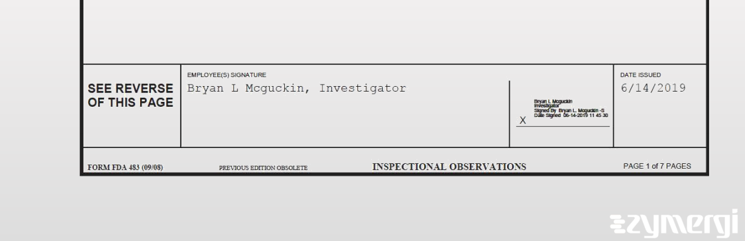 Bryan L. McGuckin FDA Investigator