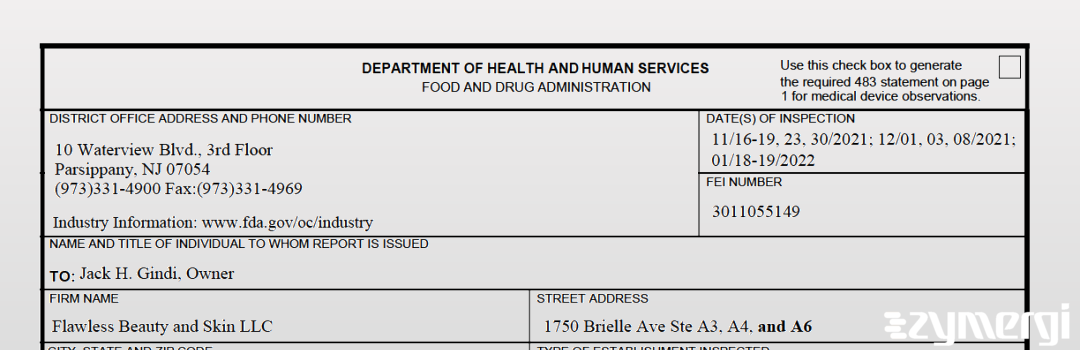 FDANews 483 Flawless Beauty and Skin Jan 19 2022 top