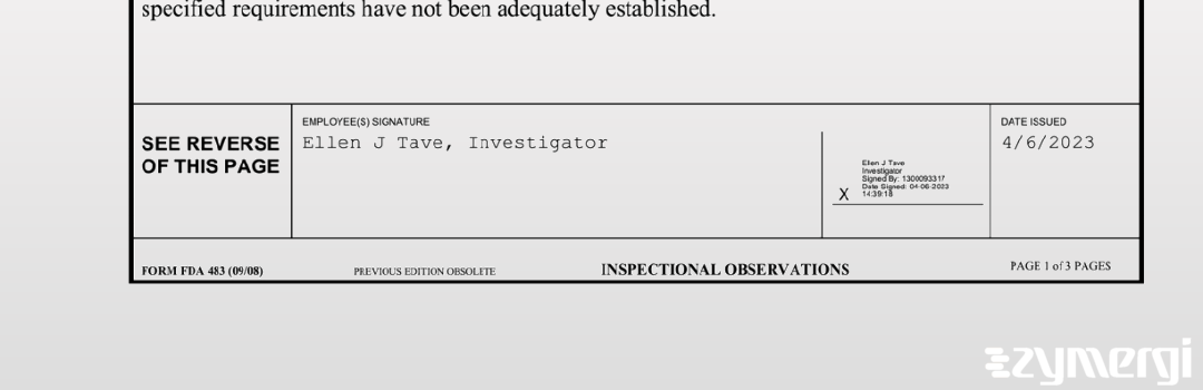 Ellen J. Tave FDA Investigator