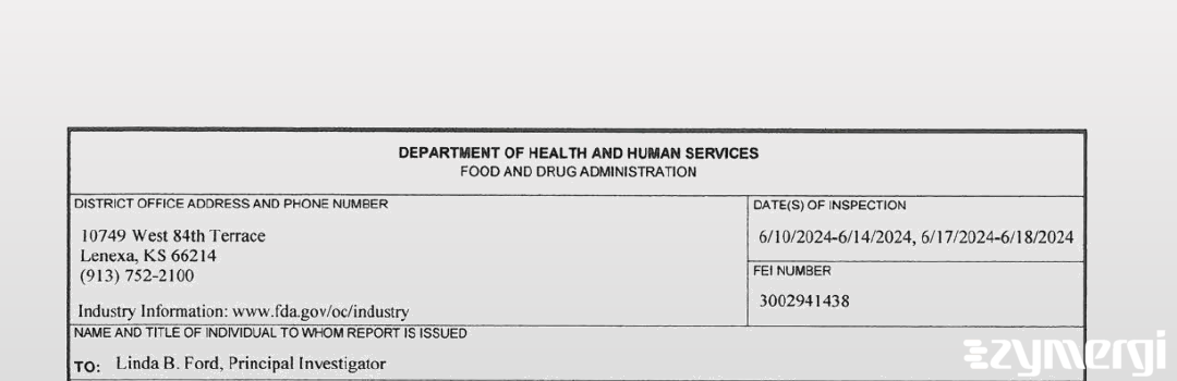 FDANews 483 Ford, Dr Linda B Jun 18 2024 top