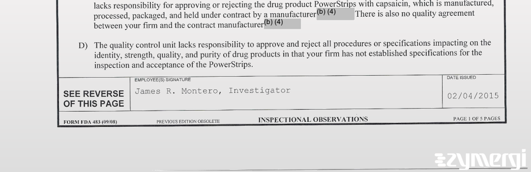 James R. Montero FDA Investigator