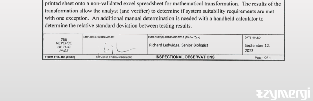 Richard Ledwidge FDA Investigator 