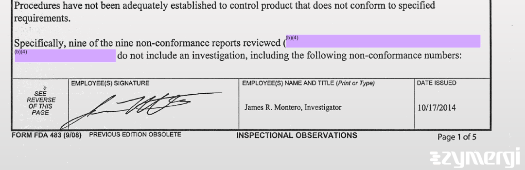 James R. Montero FDA Investigator 