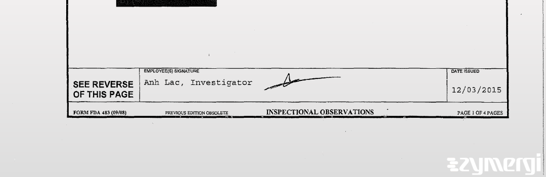 Anh Lac FDA Investigator 