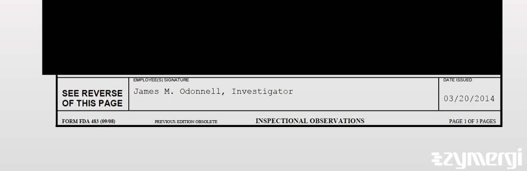 James M. Odonnell FDA Investigator 