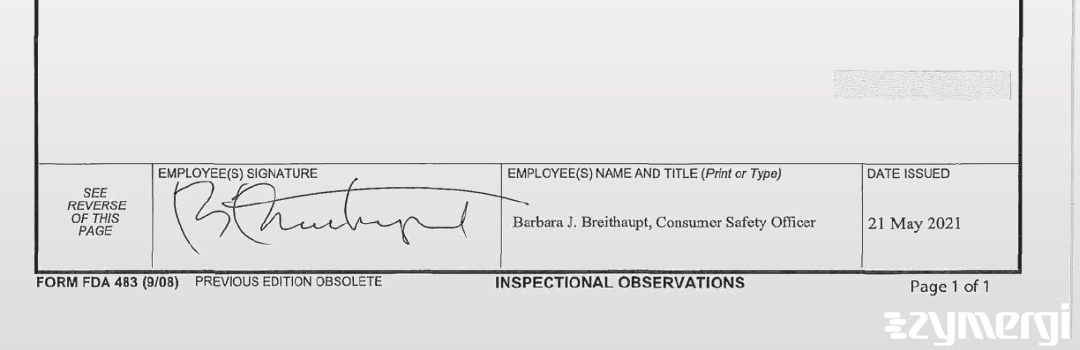 Barbara J. Breithaupt FDA Investigator 