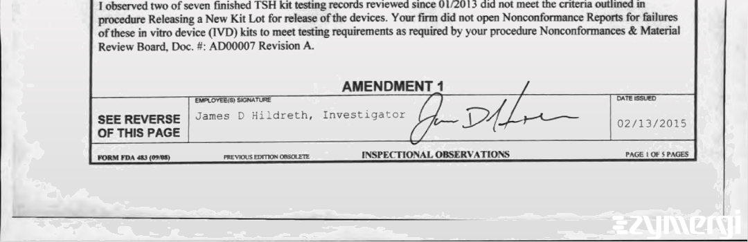 James D. Hildreth FDA Investigator