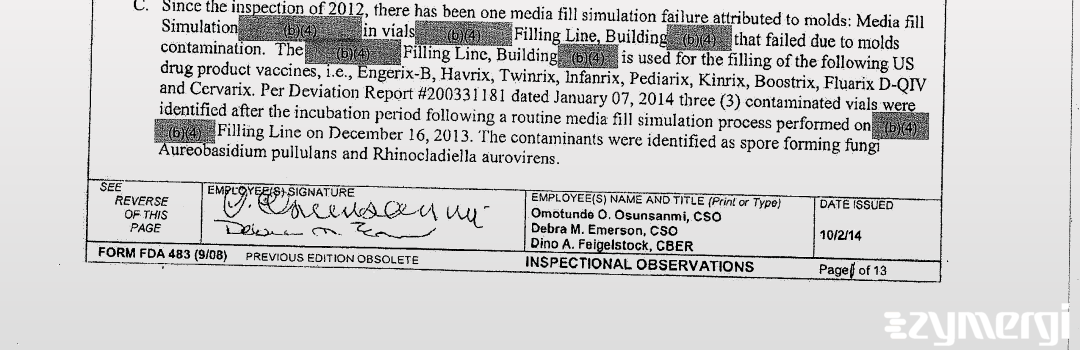 Debra M. Emerson FDA Investigator Omotunde O. Osunsanmi FDA Investigator 