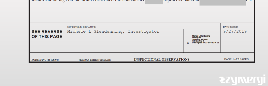 Michele L. Glendenning FDA Investigator