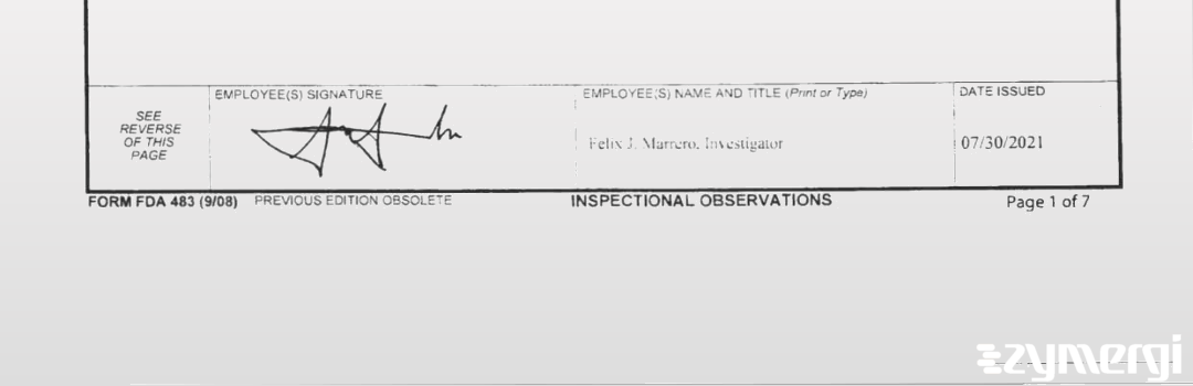 Felix J. Marrero FDA Investigator
