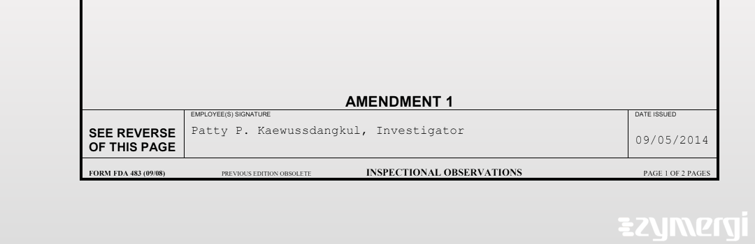 Patty P. Kaewussdangkul FDA Investigator 