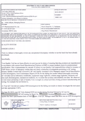 FDAzilla FDA 483 GPT Pharmaceuticals, Hyderabad | June 2019