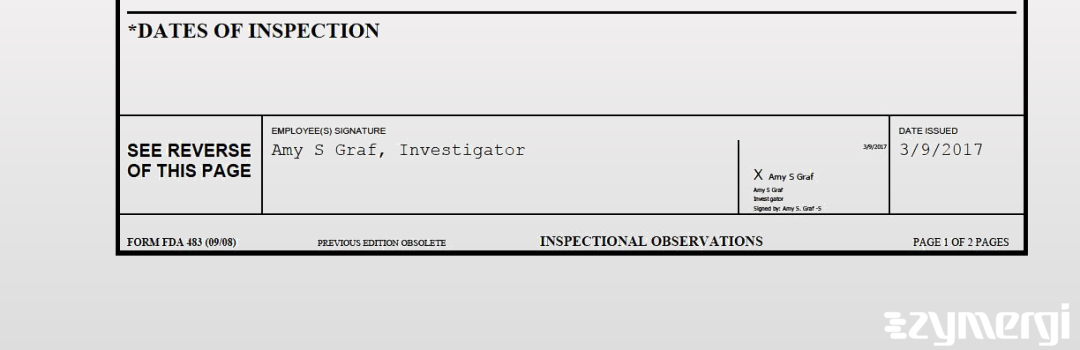 Amy S. Graf FDA Investigator 