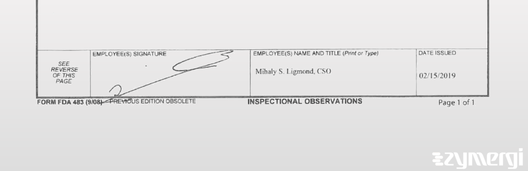 Mihaly S. Ligmond FDA Investigator