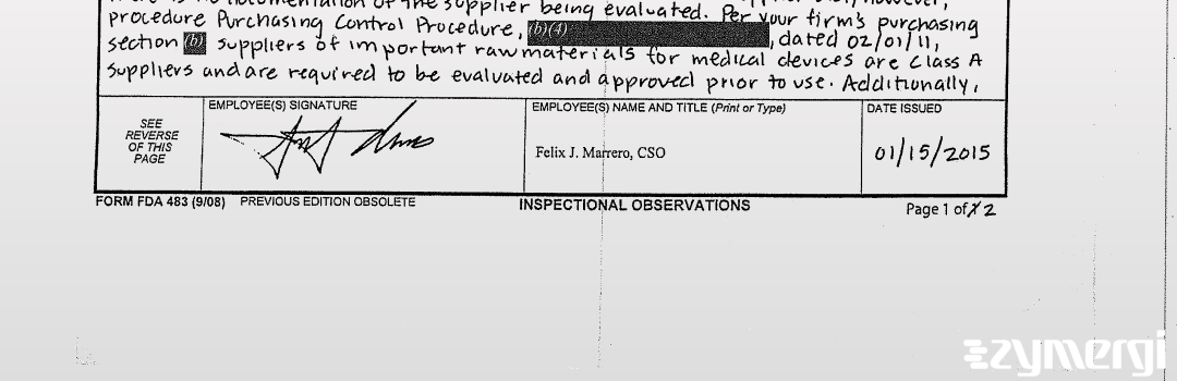 Felix J. Marrero FDA Investigator 