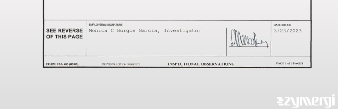 Monica C. Burgos Garcia FDA Investigator Burgos Garcia, Monica C FDA Investigator 