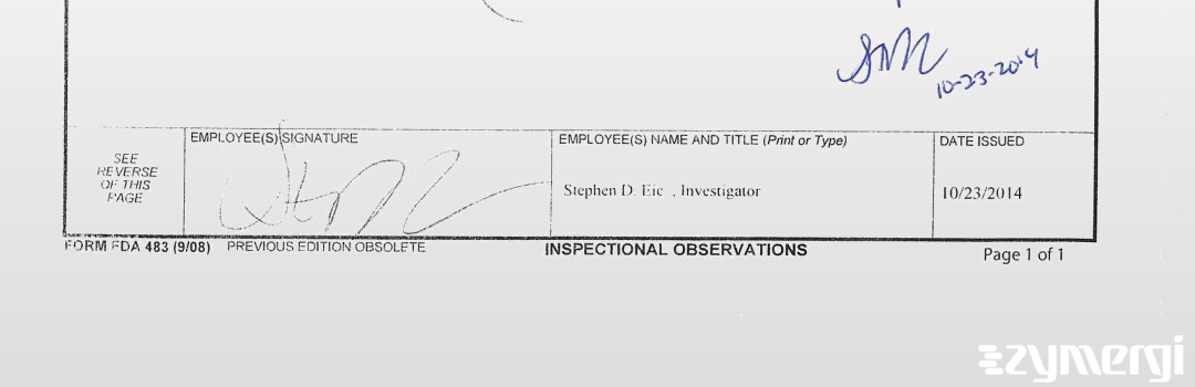 Stephen D. Eich FDA Investigator 