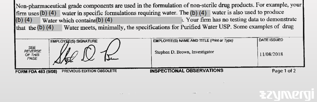 Stephen D. Brown FDA Investigator
