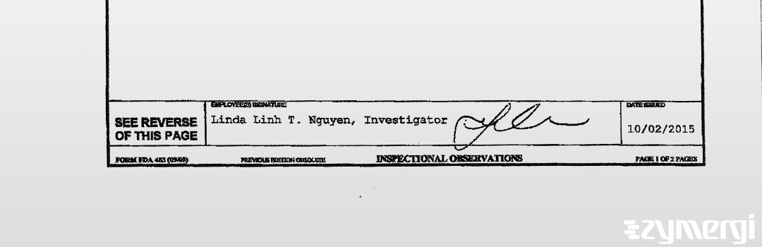 Linda Linh Nguyen FDA Investigator Nguyen, Linda Linh T FDA Investigator 