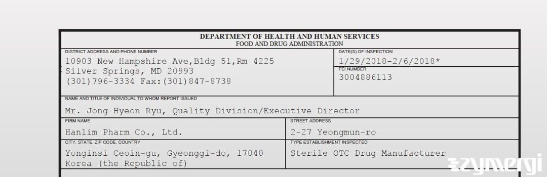 FDANews 483 Hanlim Pharm Co., Ltd. Feb 6 2018 top