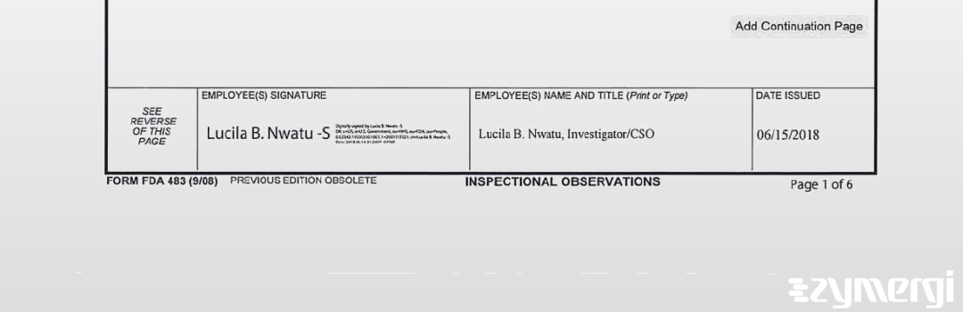 Lucila B. Nwatu FDA Investigator