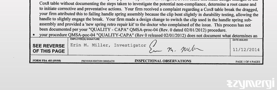Erin M. Miller FDA Investigator 